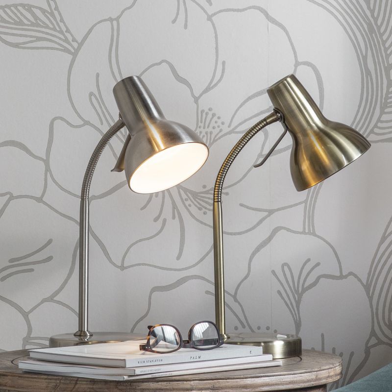 Simple nickel table lamp