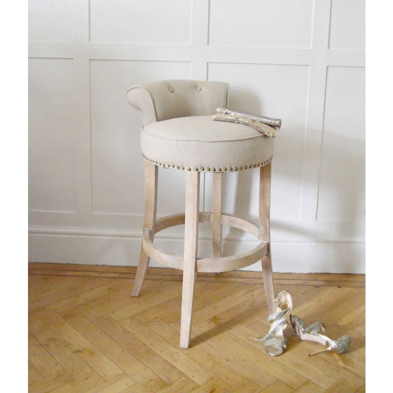 Linen Roll Top Bar Stool