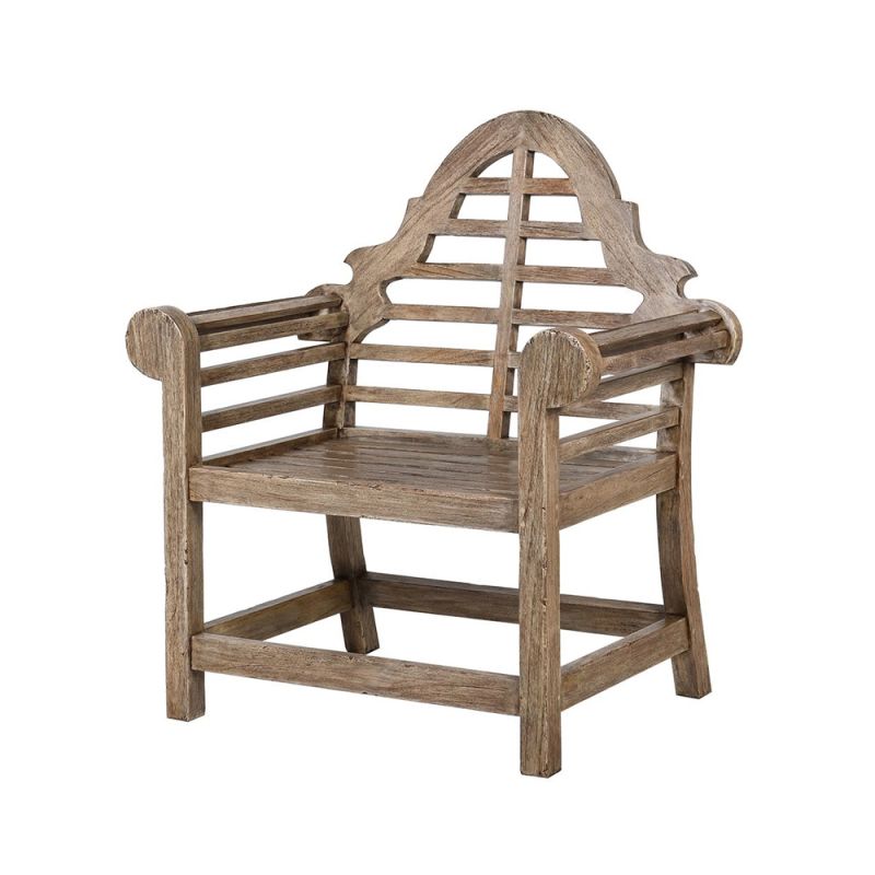 A stylish modern wooden teak garden chair