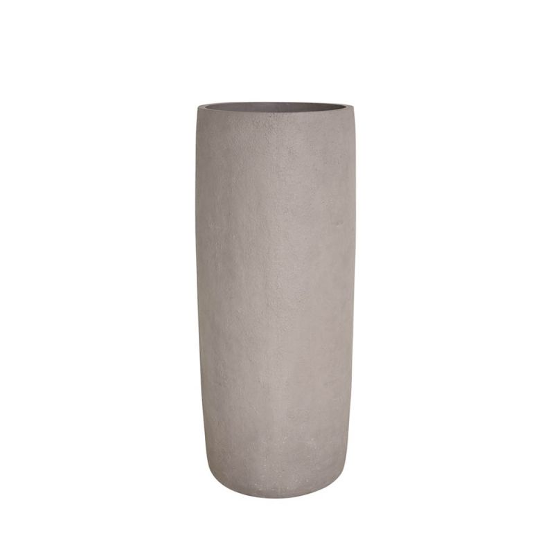 Sculptural cement planter finished in brown 