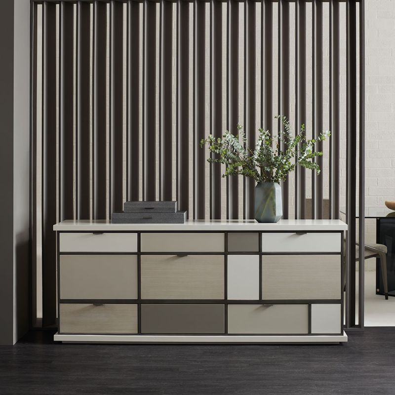 Striking modern sideboard with various cupboards and drawers for storage 