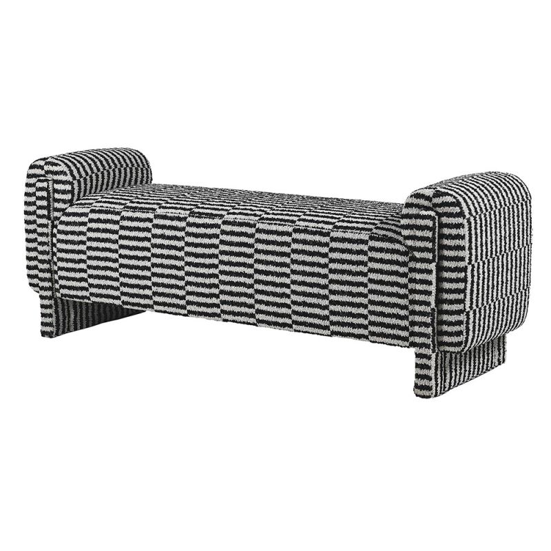 Black and white stripe design bench