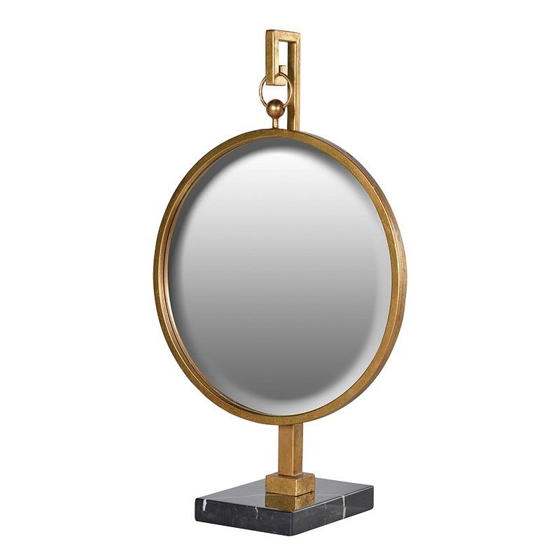 Brass And Marble Hanging Mirror