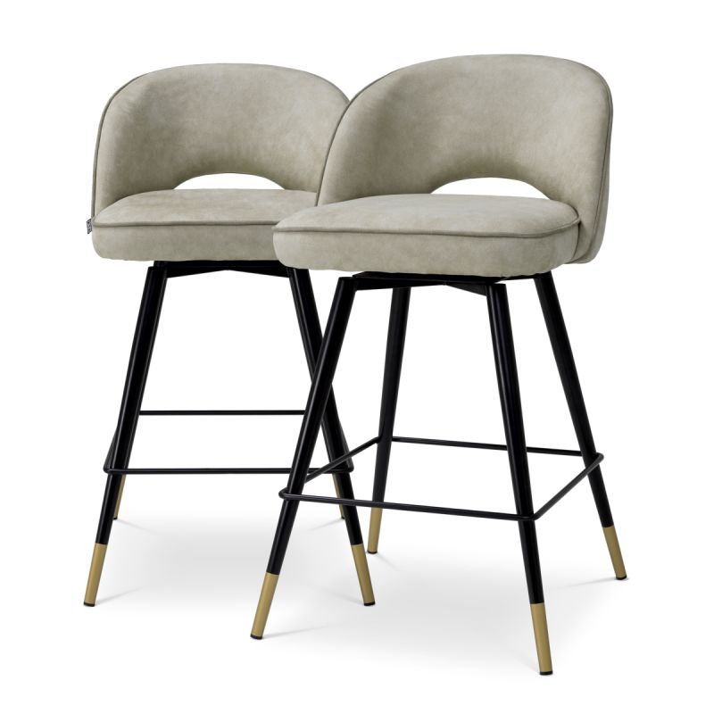 Cliff Counter Stool - Set of 2 - Mayer Silver
