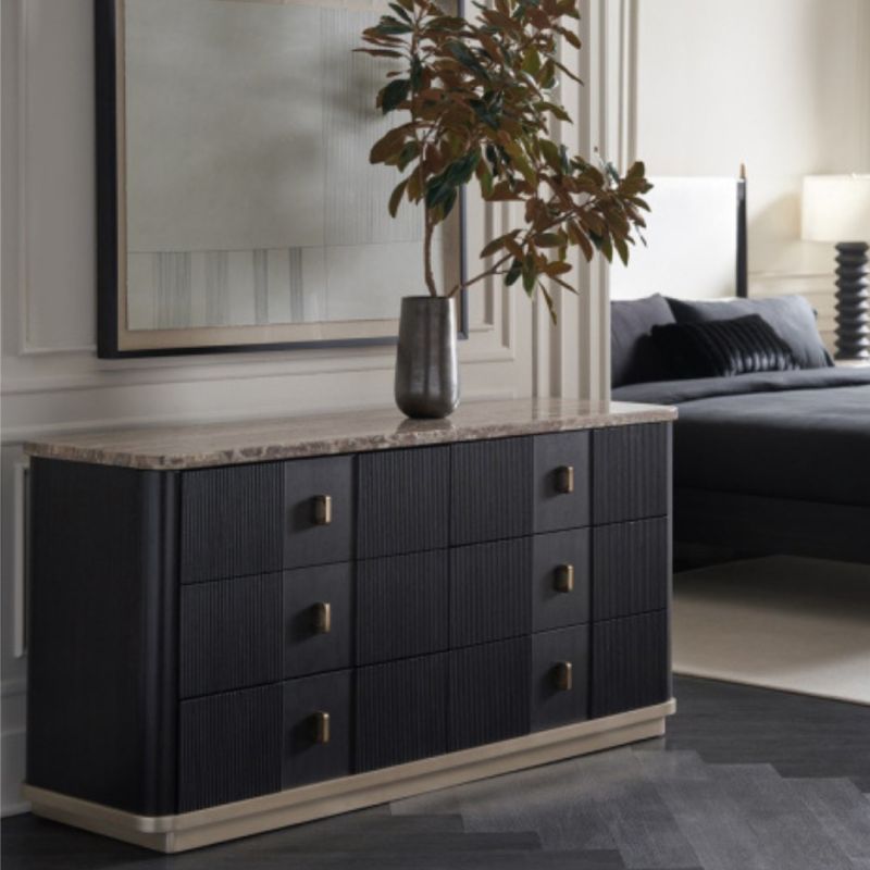 Discover elegance with the Rhythm Dresser in Black by Caracole, featuring sleek lines and sophisticated design for a stylish storage solution.