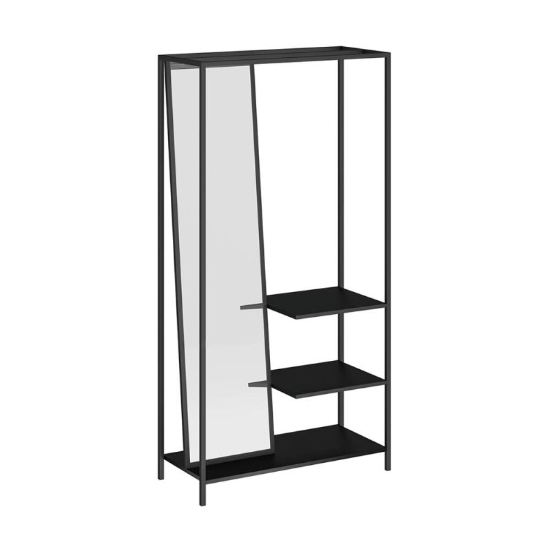 Dressing mirror rack with shelving 