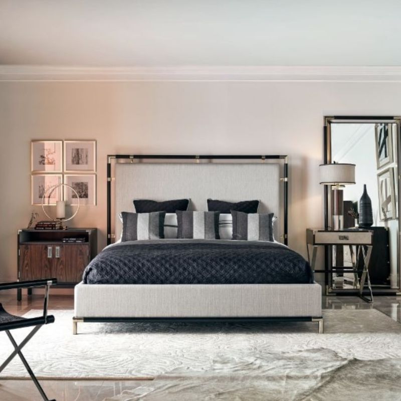 Discover the sturdy Military Bed Frame in elegant oak with Shambala fabric. Perfect for king-sized comfort and style in any modern bedroom.