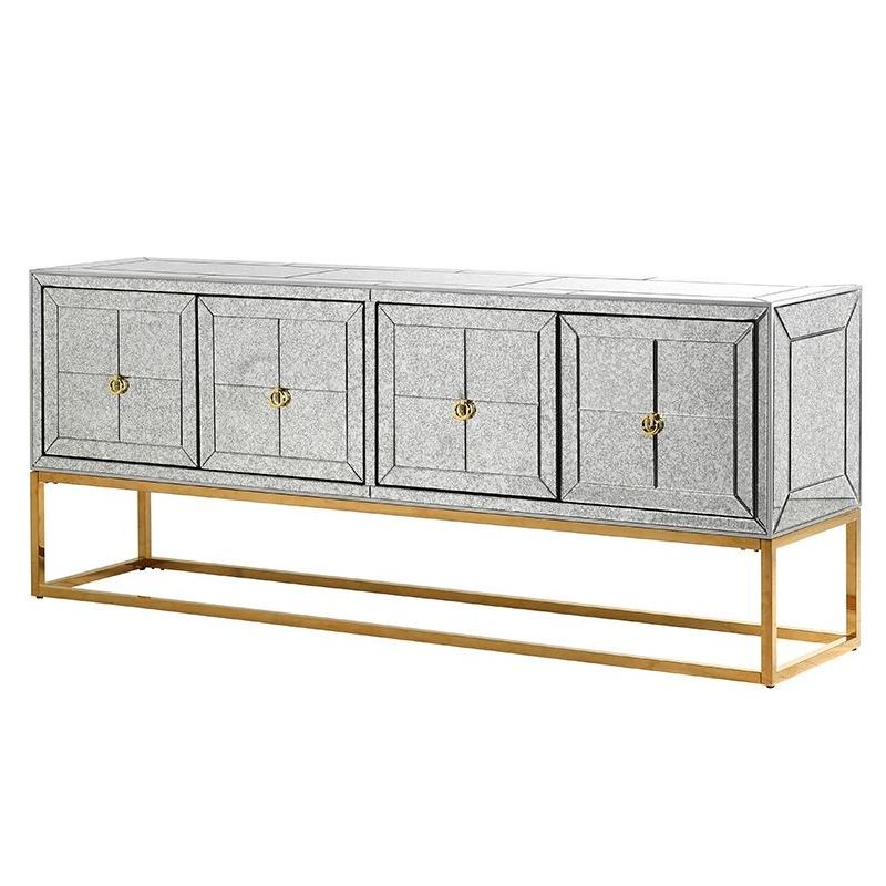 Mirrored Antique 4 Door Sideboard