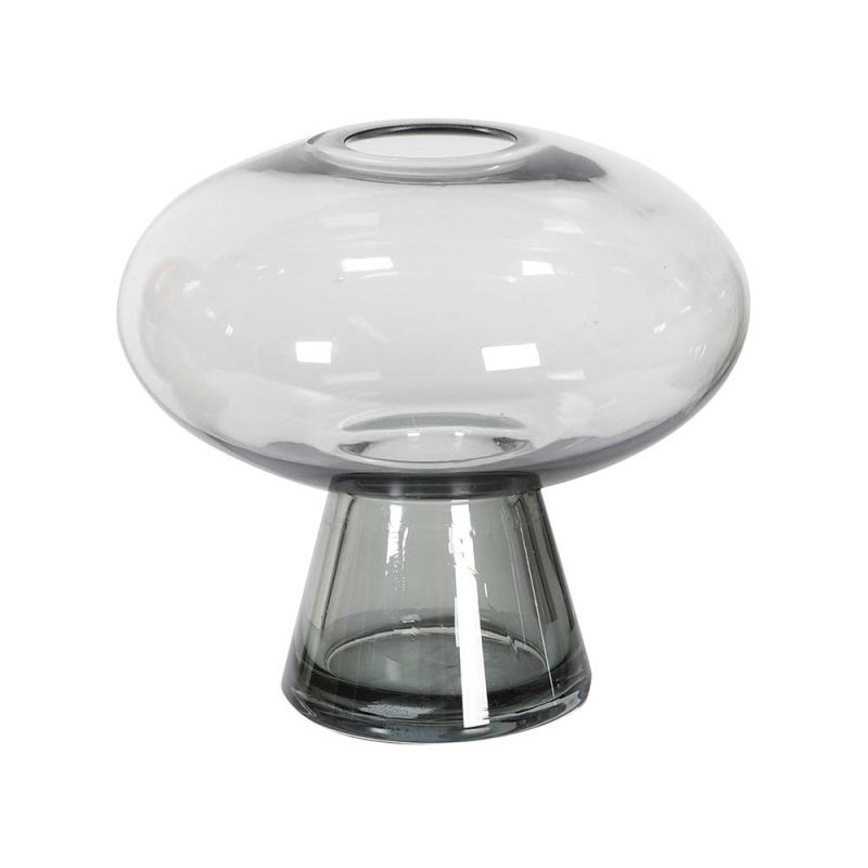 A gorgeous grey vase in a mushroom shape