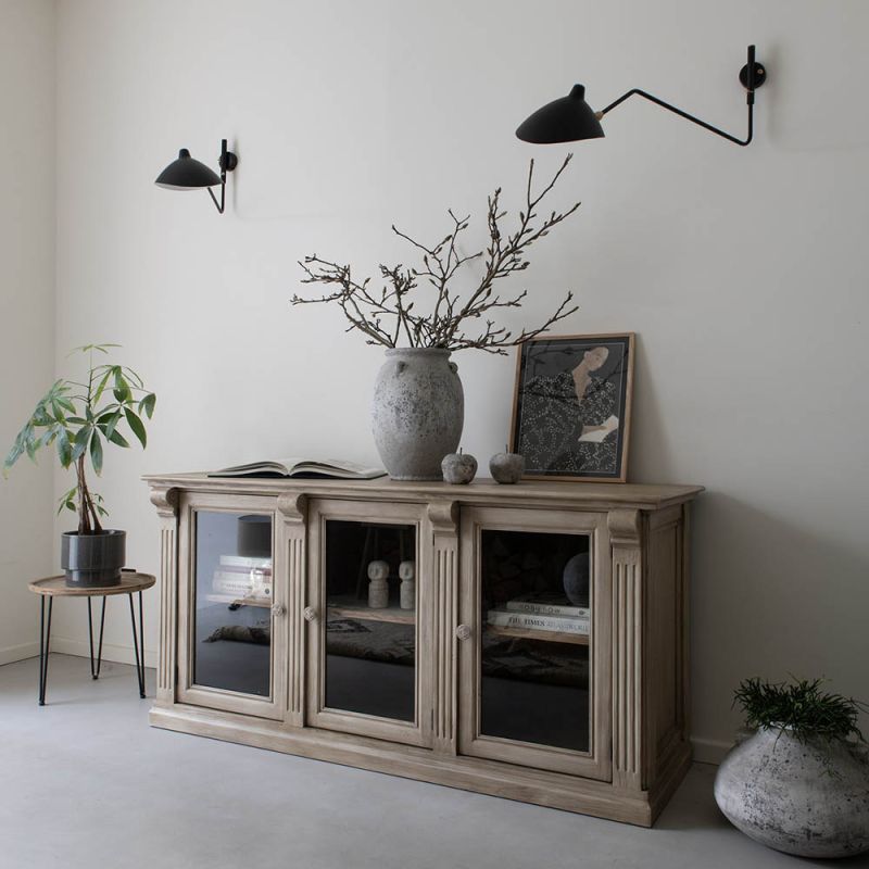 Natural glass fronted sideboard