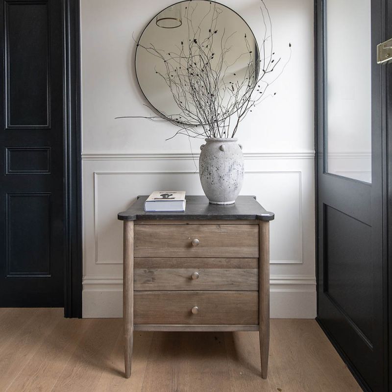 Wooden chest of drawers with stone top