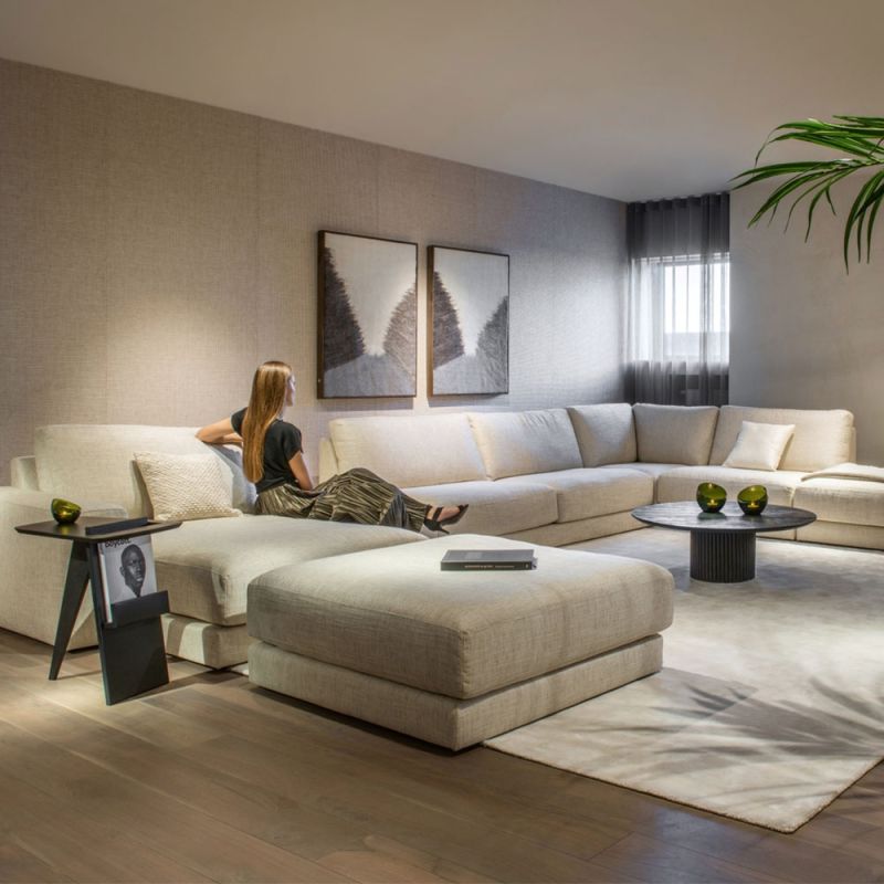 Large ottoman in bespoke upholstery
