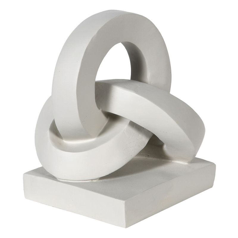 interlocking circles on a pedestal crafted from polyresin