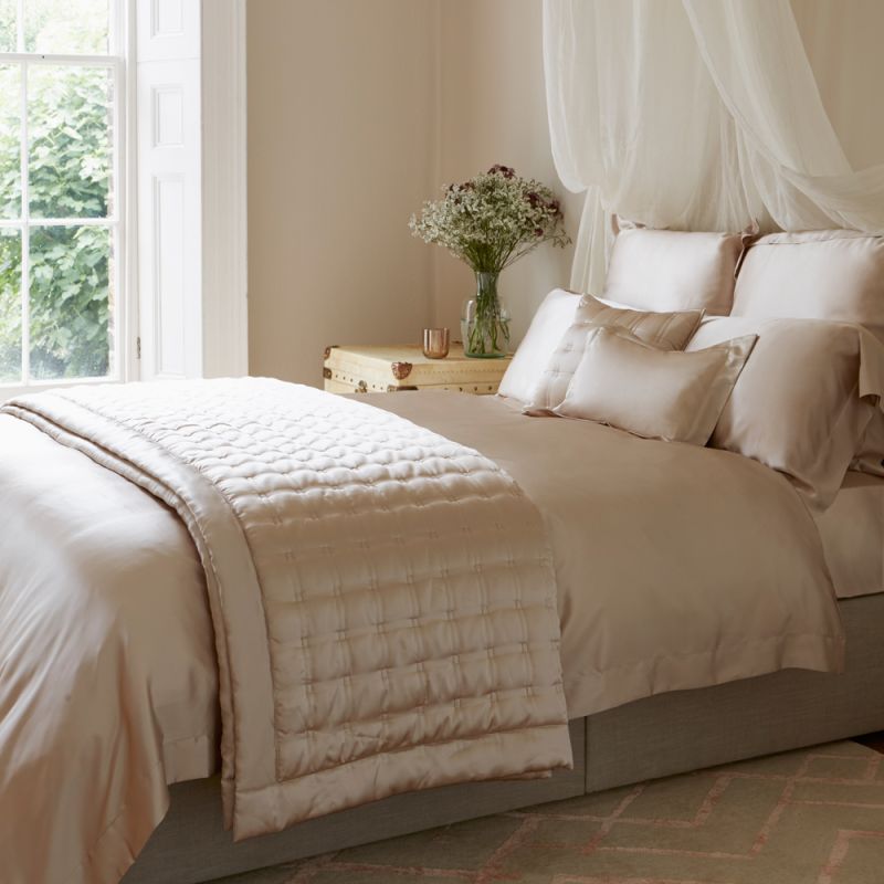 Blush pink silk duvet cover