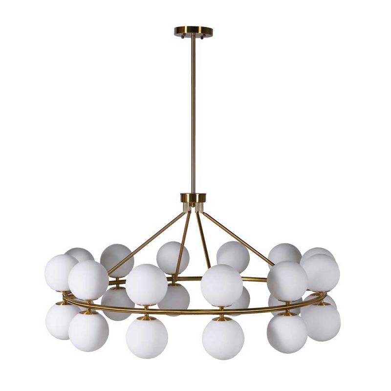Contemporary orb chandelier with gold accents