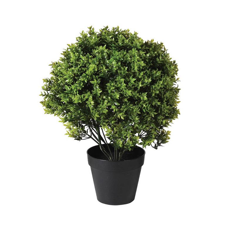 Artificial outdoor green plant with black pot