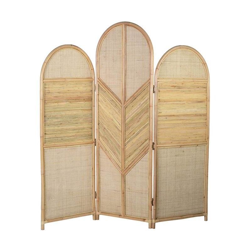 Elegant, rattan folding screen