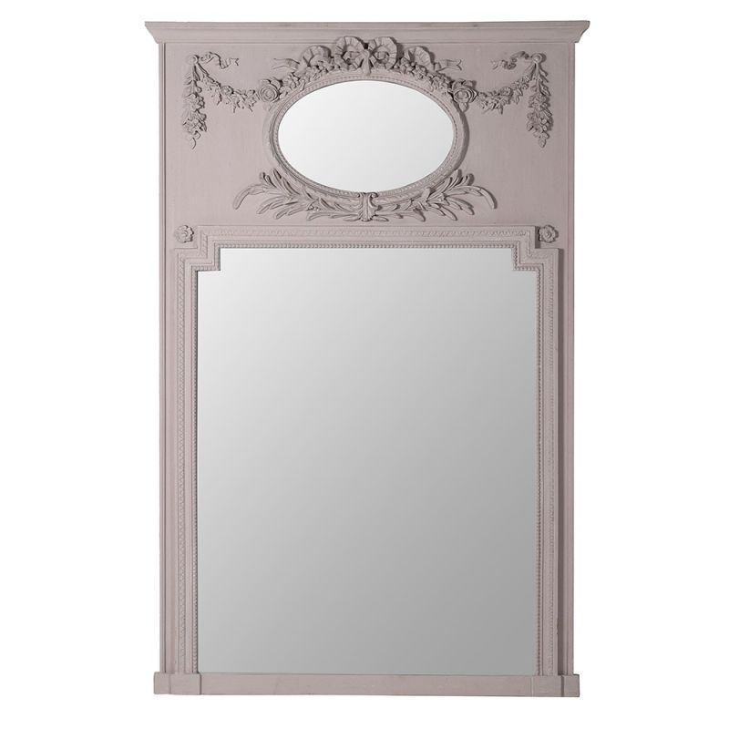 Traditional antique style mirror with ornate wooden frame