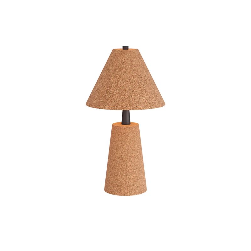 Natural cork lamp with cone-shaped shade