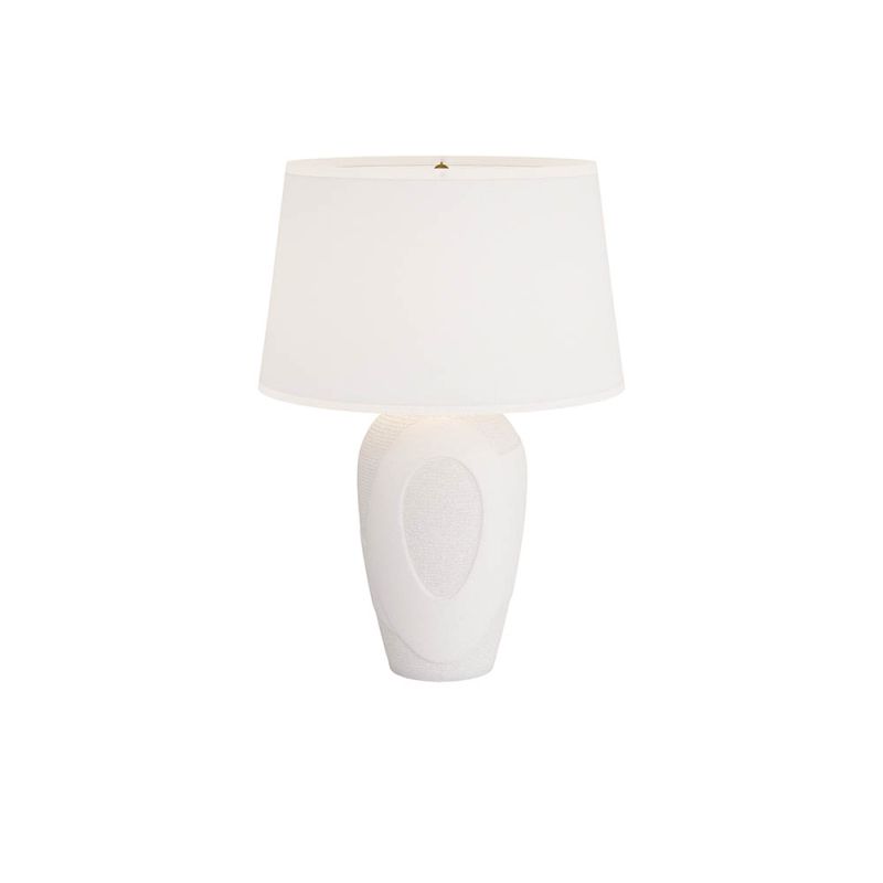 White porcelain lamp with textural detail