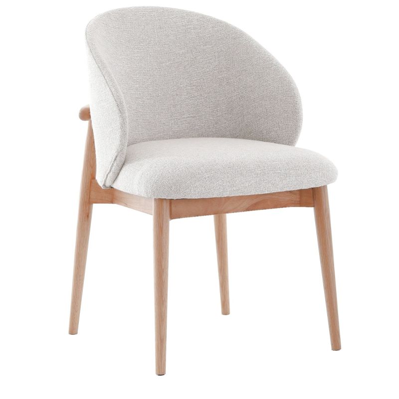 Upholstered in off-white linen with an exposed oak back and solid oak frame, the Snowshill dining chair adds modern style and lasting quality to any home, complementing a variety of dining tables.