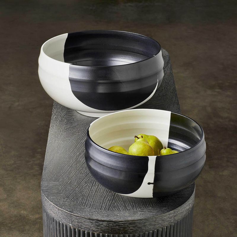 Sleek black and white design bowl