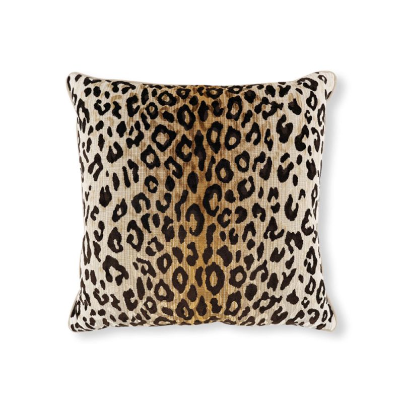 Cream cushion with black leopard design 