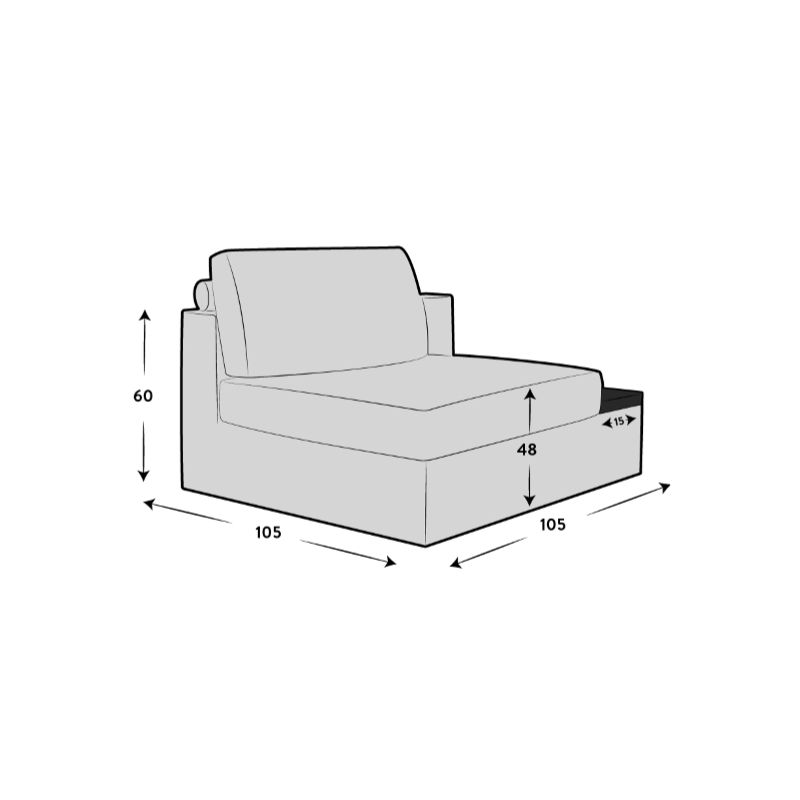 Single Seat With Table - Right Hand Facing