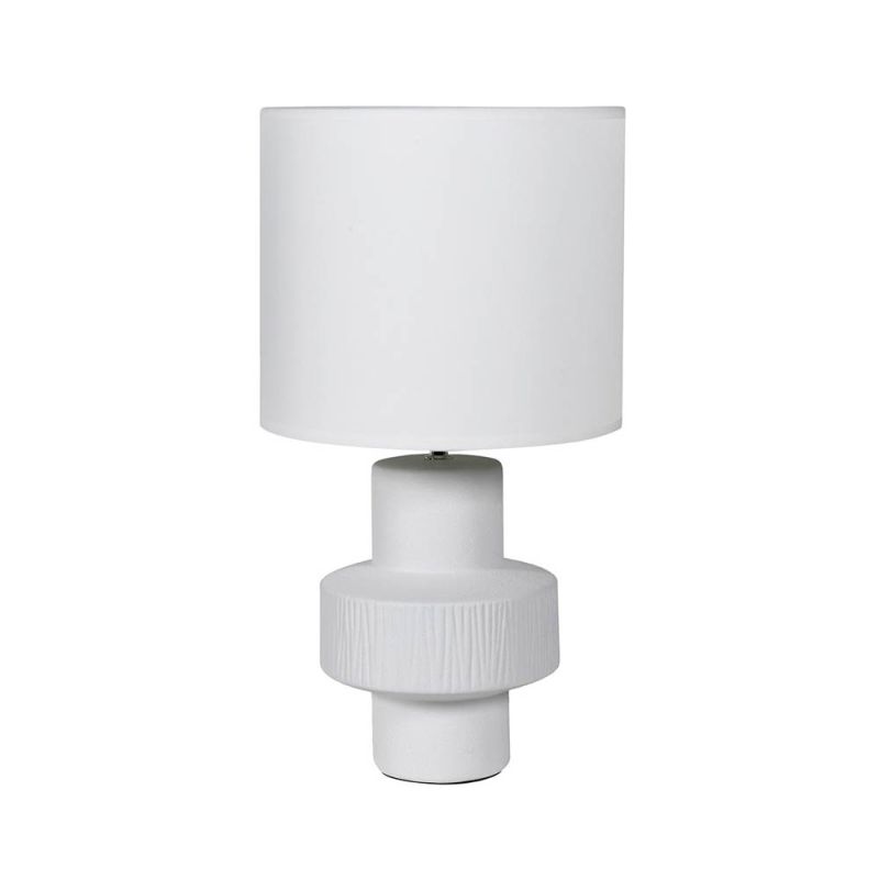 side lamp with classic shape and soft white finish