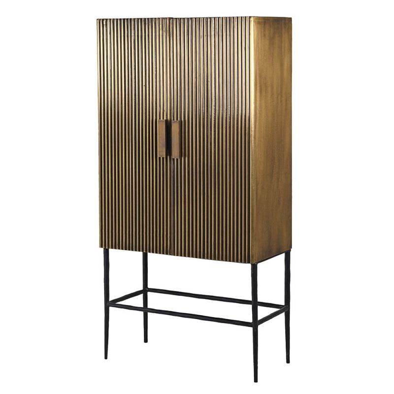 Large brass cabinet with black legs