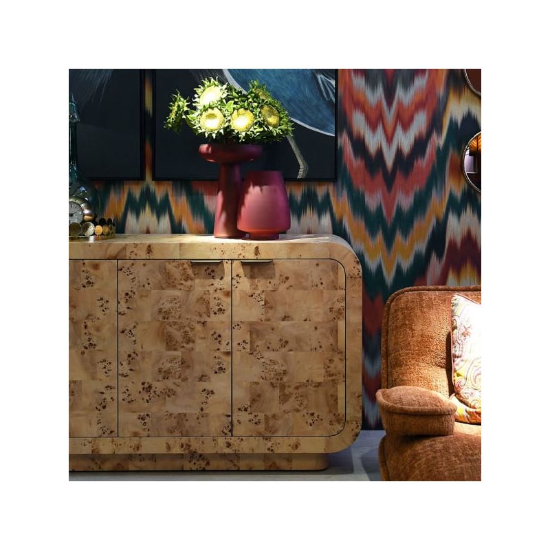 Four door sideboard in burl wood finish