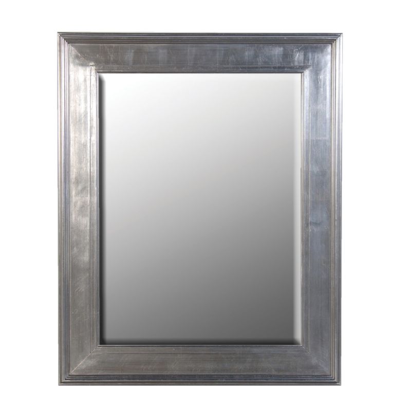 Misty, silver framed, bevelled edge glass wall mirror