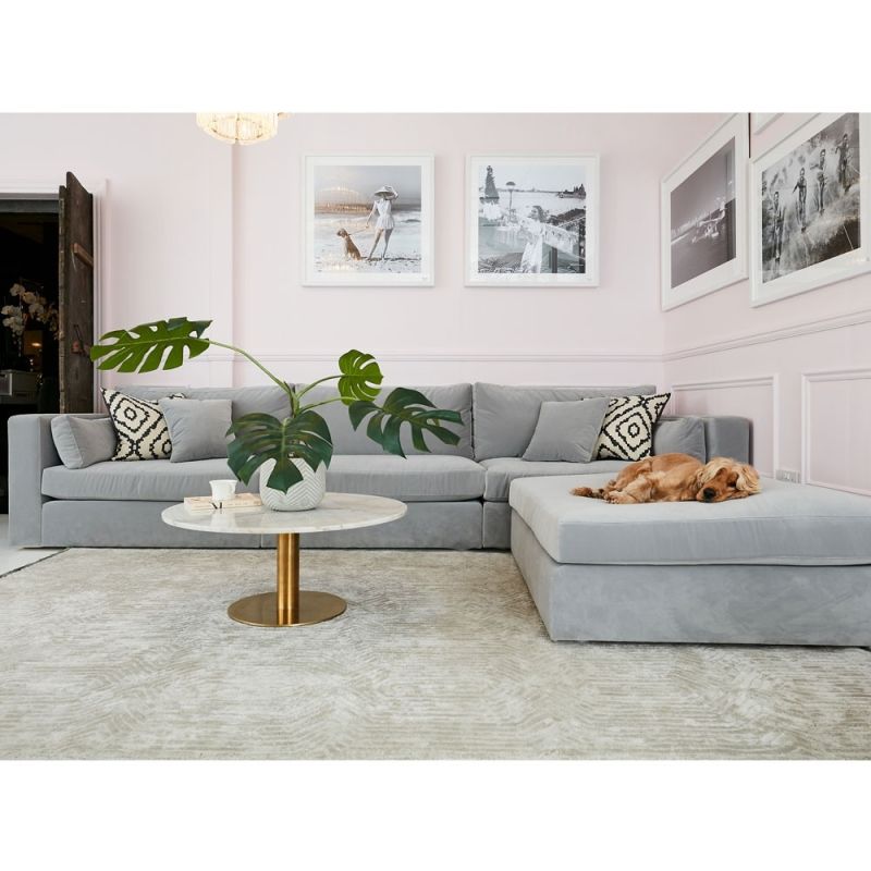 Luxury bespoke modular sofa with extra deep seating  - Pictured in Luxury Velvet Harbour Mist