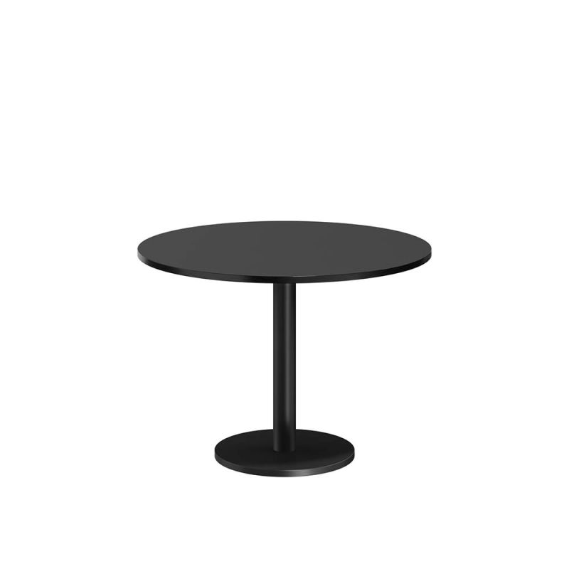 Low bistro table in black finish with round top