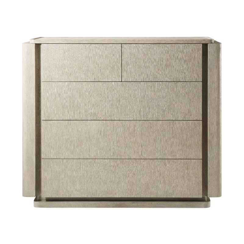 5 drawer chest of drawers in light brown finish