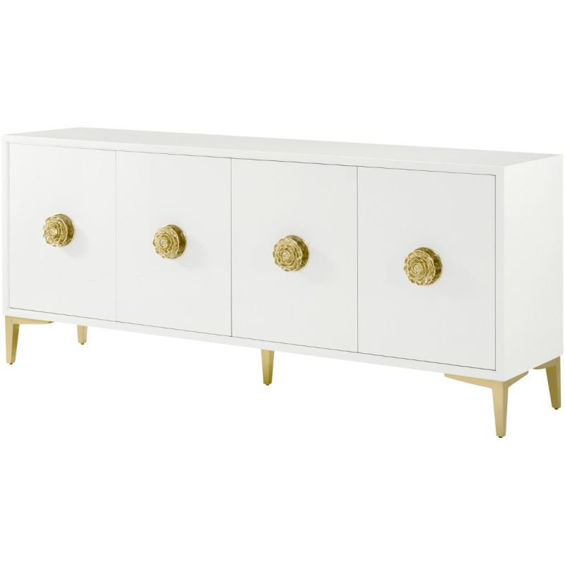 Four door credenza with gold finish fixings