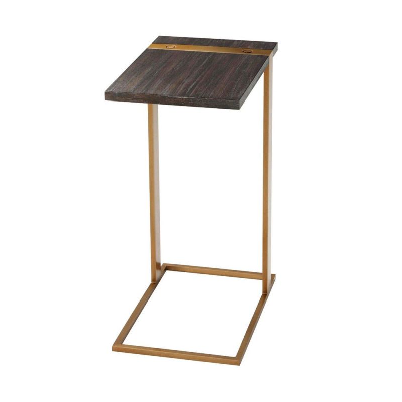 Elegant side table with brass frame