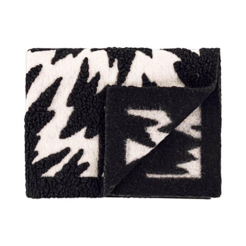 Woolen black and white throw