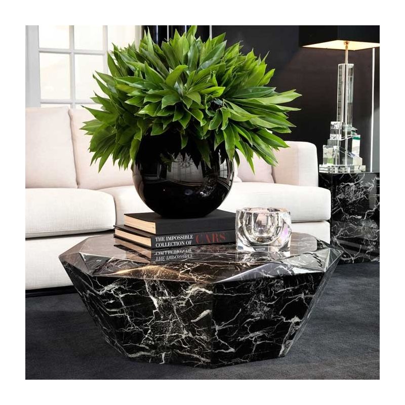 Diamond Coffee Table - Black Marble