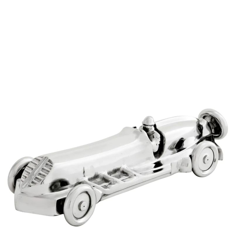 Model of car in polished aluminium finish