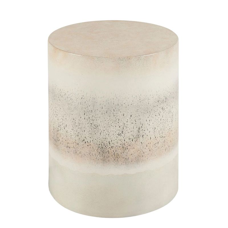 Round side table with textured concrete effect finish