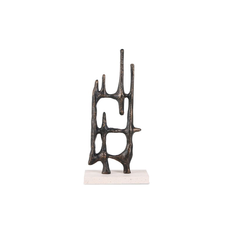 Athena’s Poise Sculpture – Dark Bronze & Beige