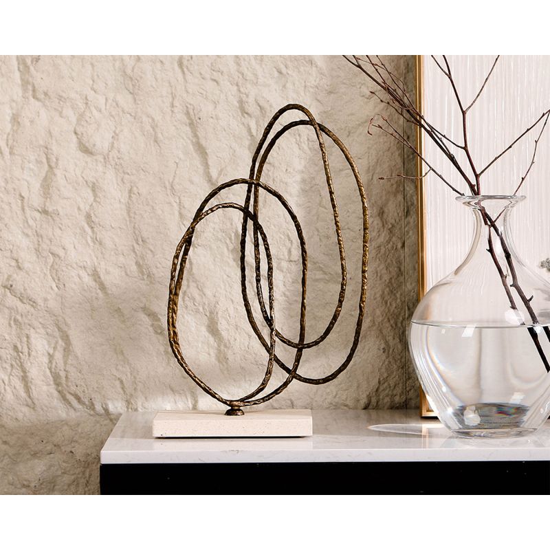 Kinetic Harmony Sculpture – Dark Bronze & Beige