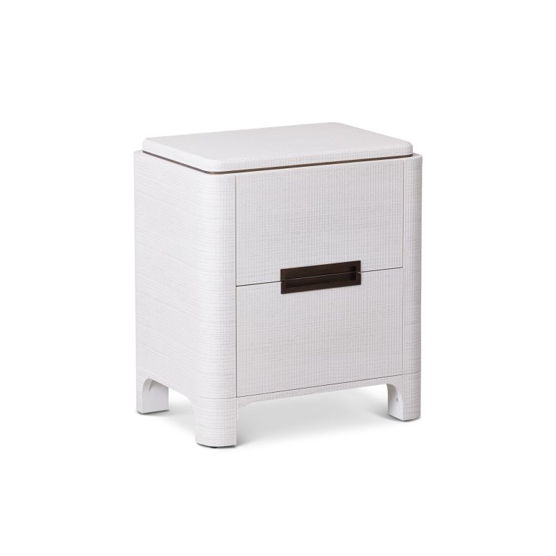 Vitros Bedside Table – White Oak & Antique Brushed Brass
