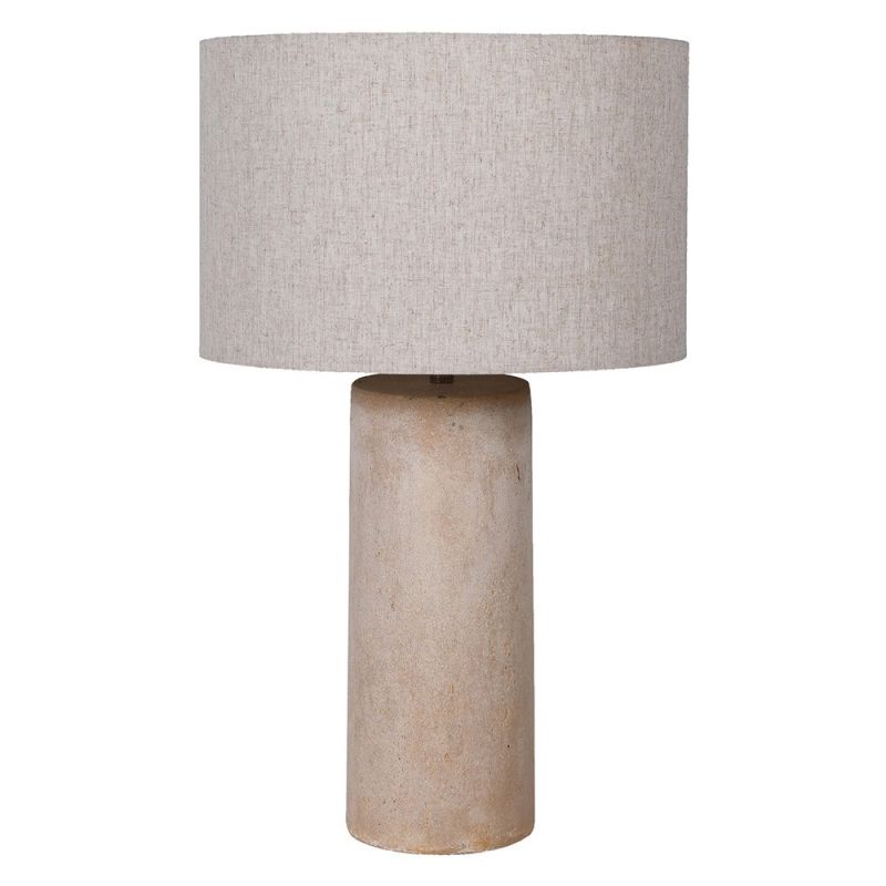 Textural neutral table lamp with beige shade