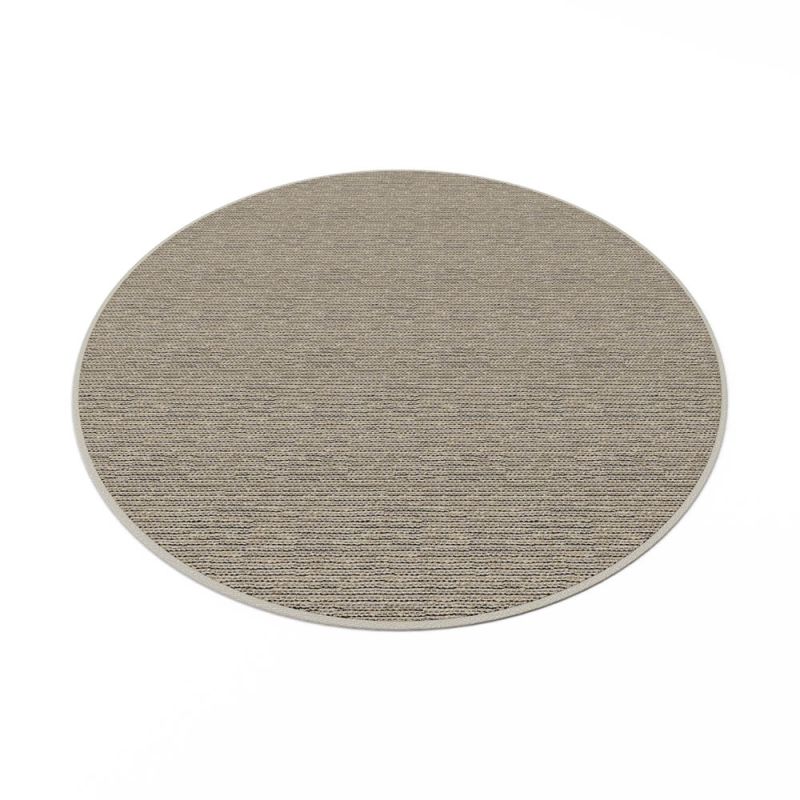 Woven natural round rug made from jute and cotton mix