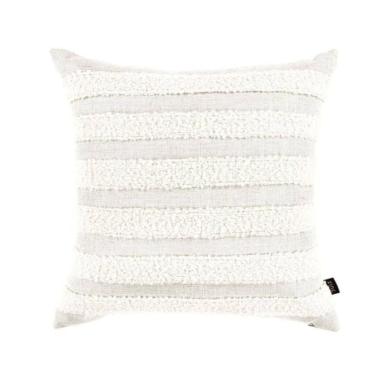 A beautiful boucle weave pillow with a stylish stripe design