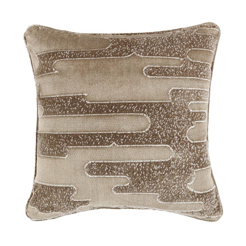 Taupe monochromatic velvet cushion 