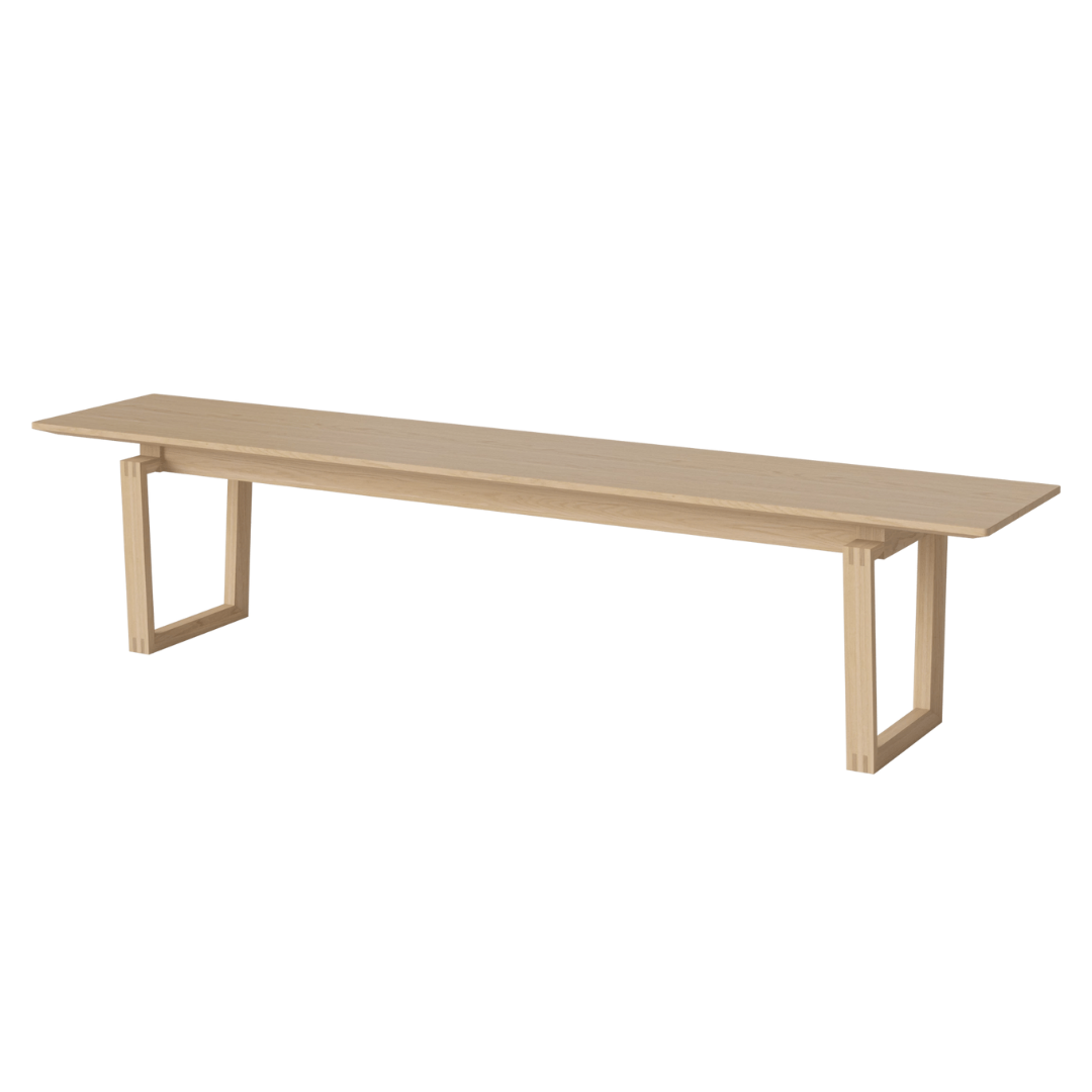 Nord Bench -  White Pigmented Oiled Oak - 200 cm