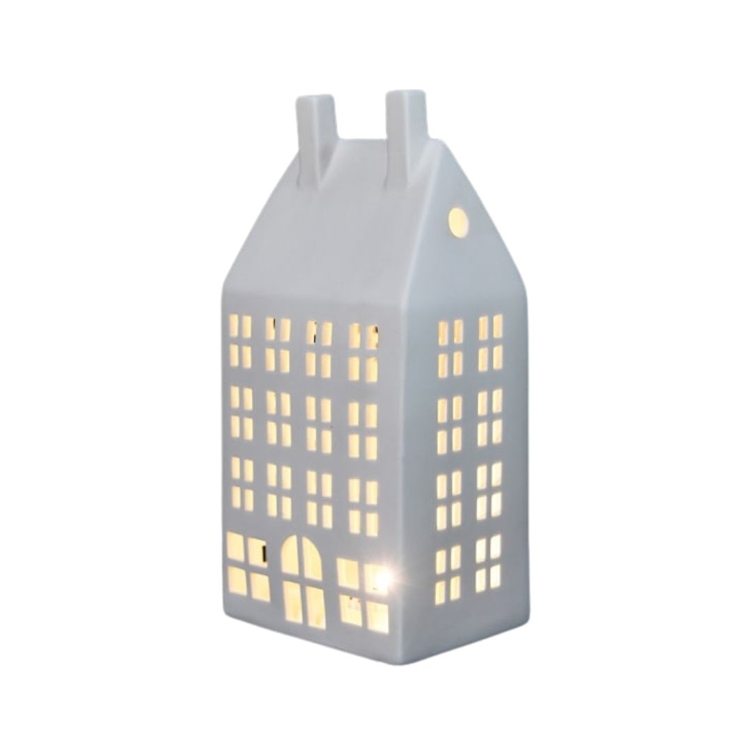 Porcelain townhouse with LED light inside